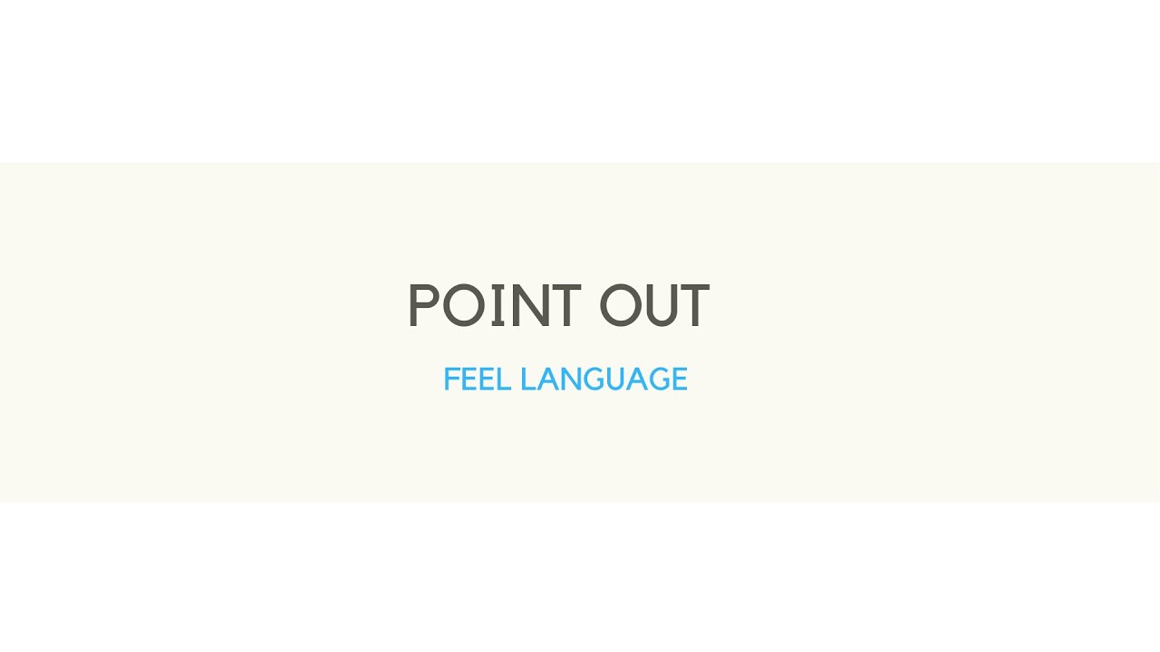 [Feeling English Phrasal Verbs] Point out