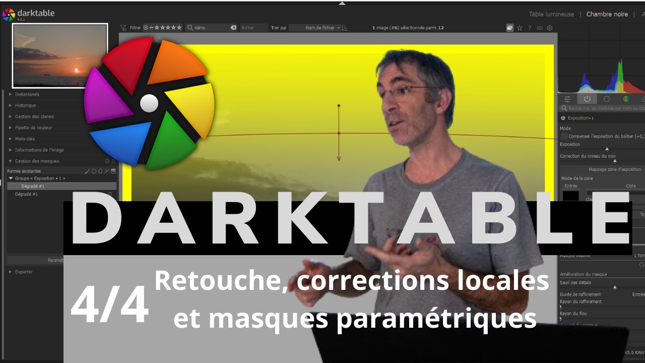 Darktable : retouche, traitements locaux avec les masques et masques paramétriques