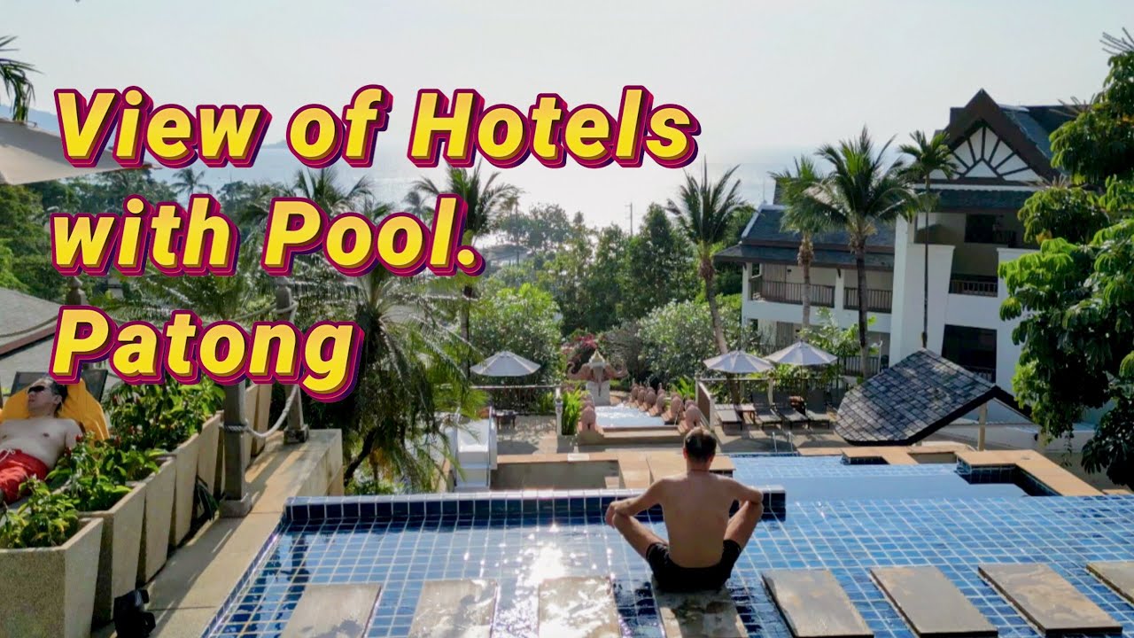 Drone DJI mini 3 pro View of Hotels with Pools - Patong, Phuket