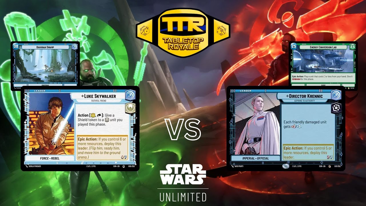 Star Wars Unlimited Tournament of Champions Match 55 - Krennic Green vs Luke Blue