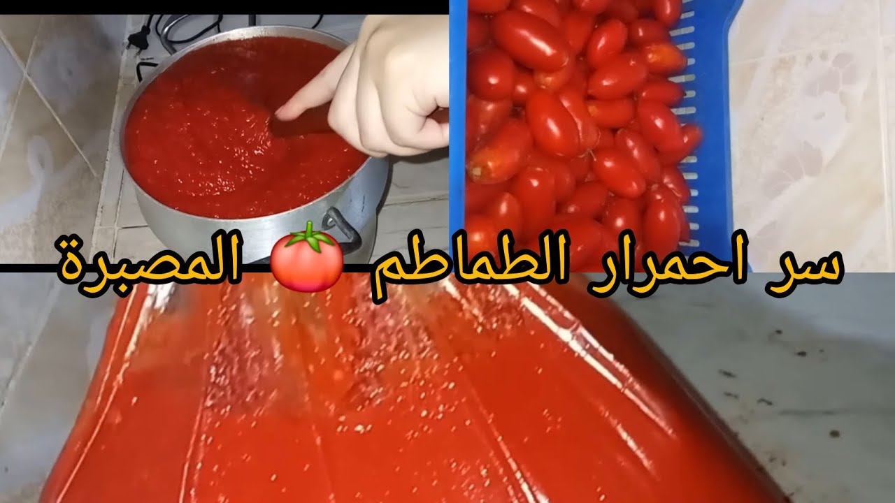 ام اسراء/ صنع طماطم مصبرة في المنزل 😋😍 مع سر احمرارها 👌 وطريقة الاحتفاظ بها 