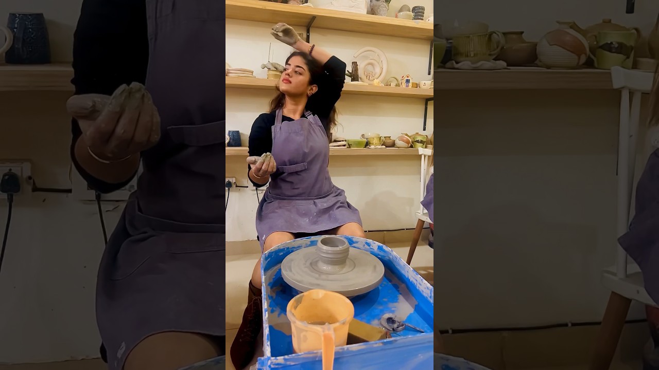 My first POTTERY class🪴 #trending #diy #craft #ytshorts #love #pottery #date #pinterest #youtube