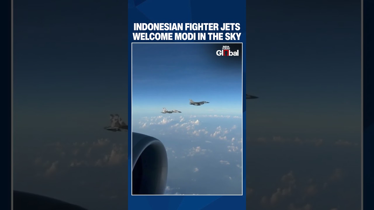 PM Modi Gets Grand Jakarta Welcome as Fighter Jets Escort His Arrival in Indonesia