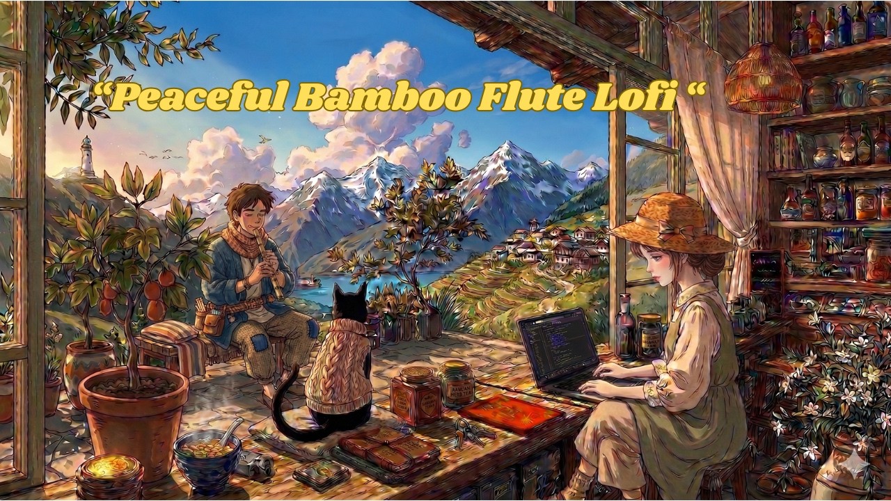 Music Video Peaceful Bamboo Flute Lofi 🍃 