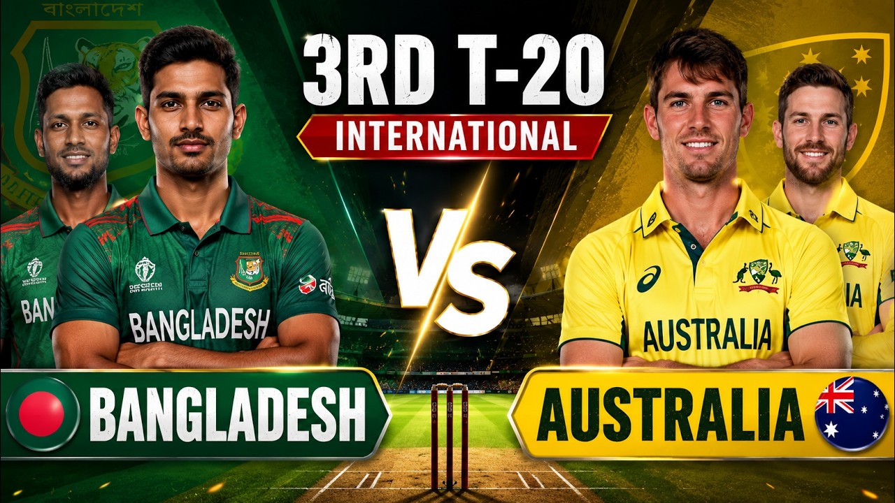 Bangladesh vs Australia Live Cricket Score | 3rd T20 International | Ball by Ball Scorecard