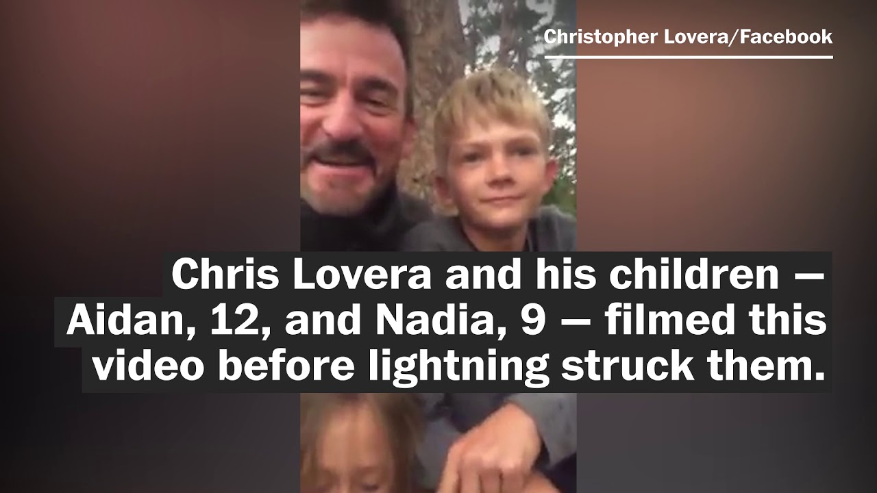 Family records video moments before being struck by lightning