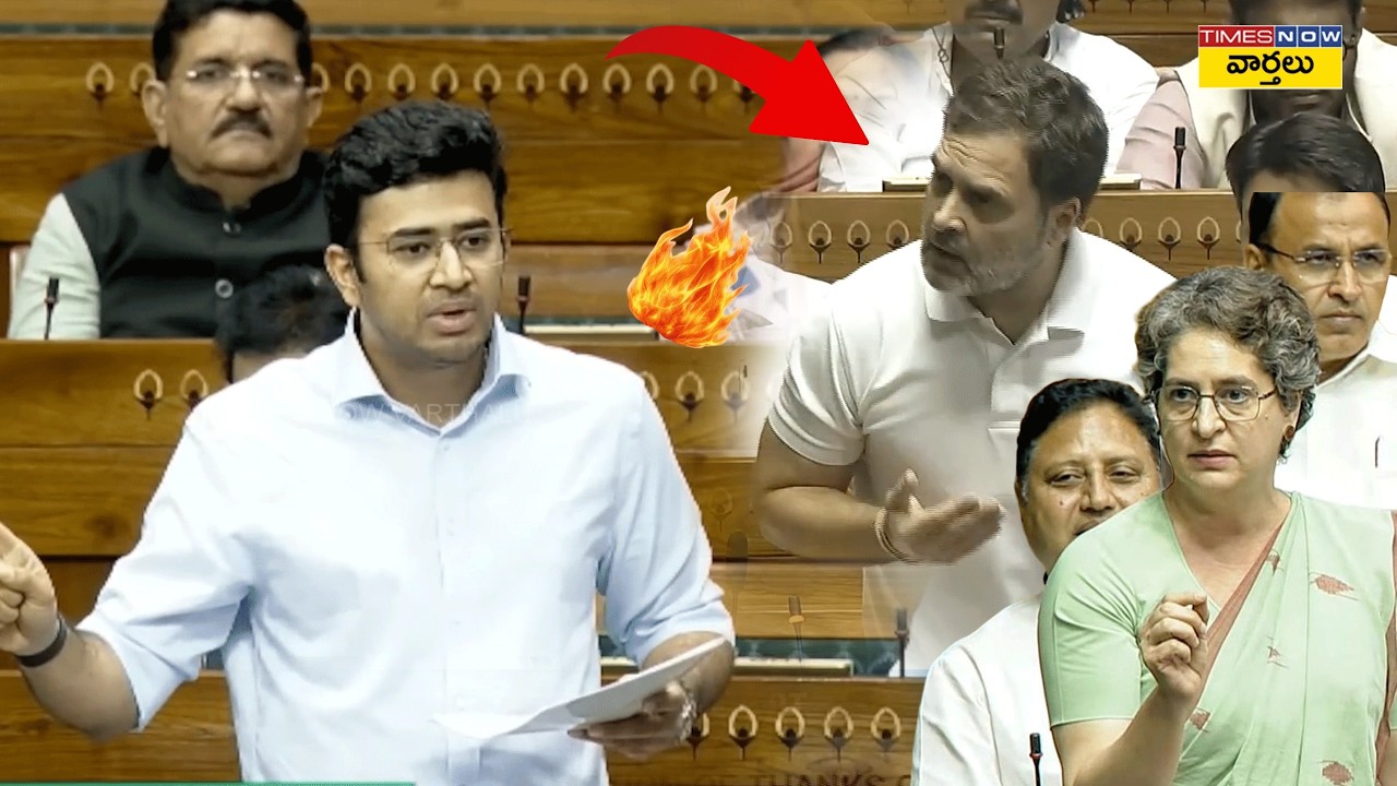 ప్రియాంక గాంధీ VS తేజస్వి సూర్య🔥|| Tejasvi Surya Powerful Speech in Lok Sabha || PM Modi