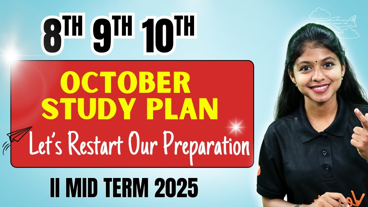 8th 9th 10th 2nd Mid term October Month Study Plan | 0 Lendu Arambikalama ? Shravanee Ma'am