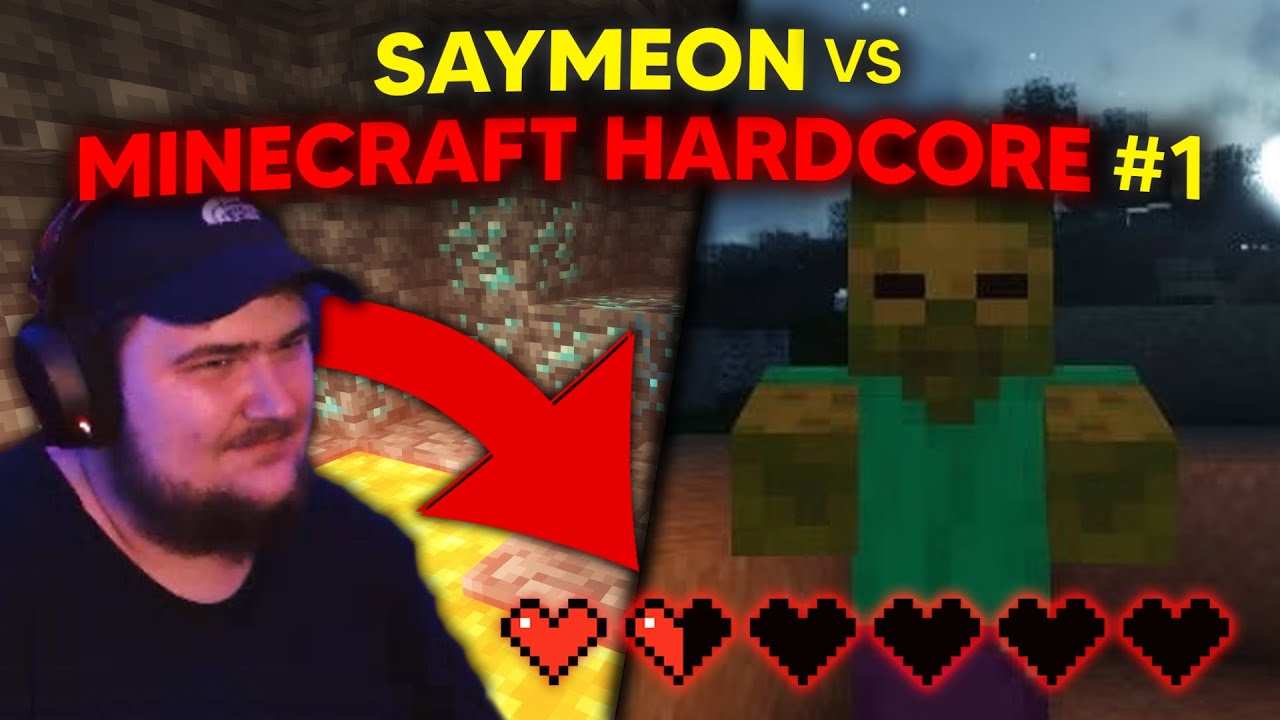SAYMEON gra w MINECRAFT HARDCORE #1 *było blisko*