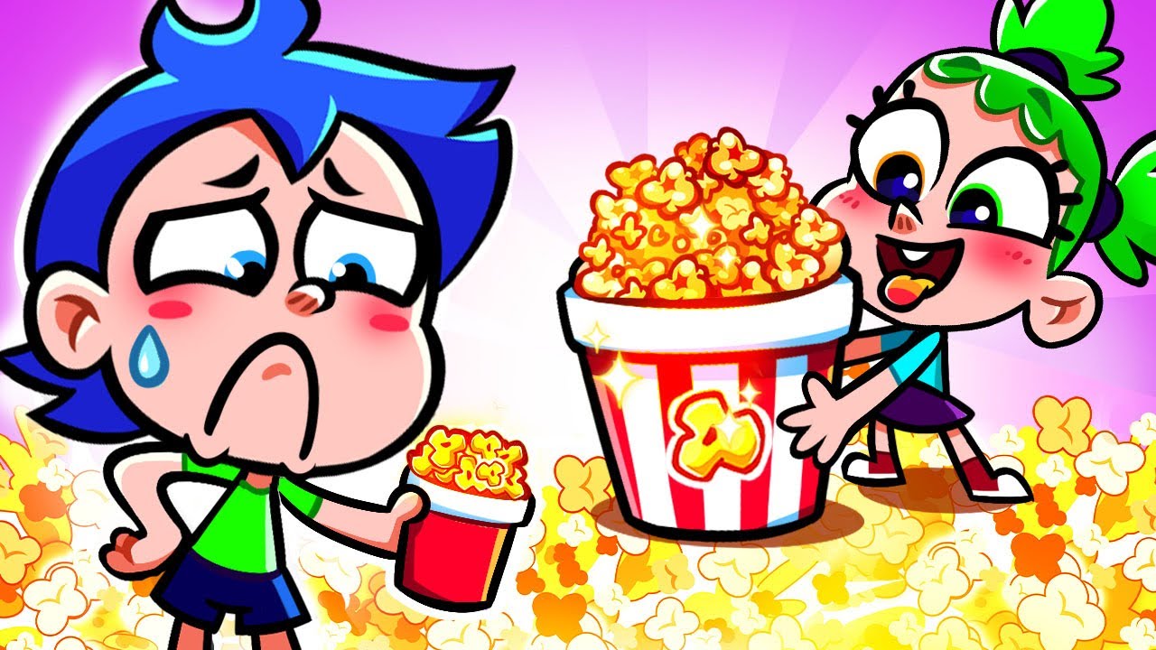 Popcorn Song 🍿Funny Pizza Party 🍕 Rainbow Songs by Chaka Kids Karaoke🌈🌟
