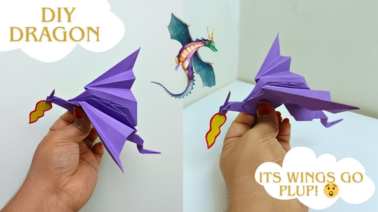 Make a REALISTIC Paper Dragon with FLAPPING WINGS Easy Origami