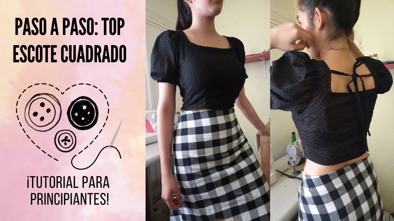 PASO A PASO: elabora top escote cuadrado con mangas bombachas y cierre al costado.!!! FACIL!!!!