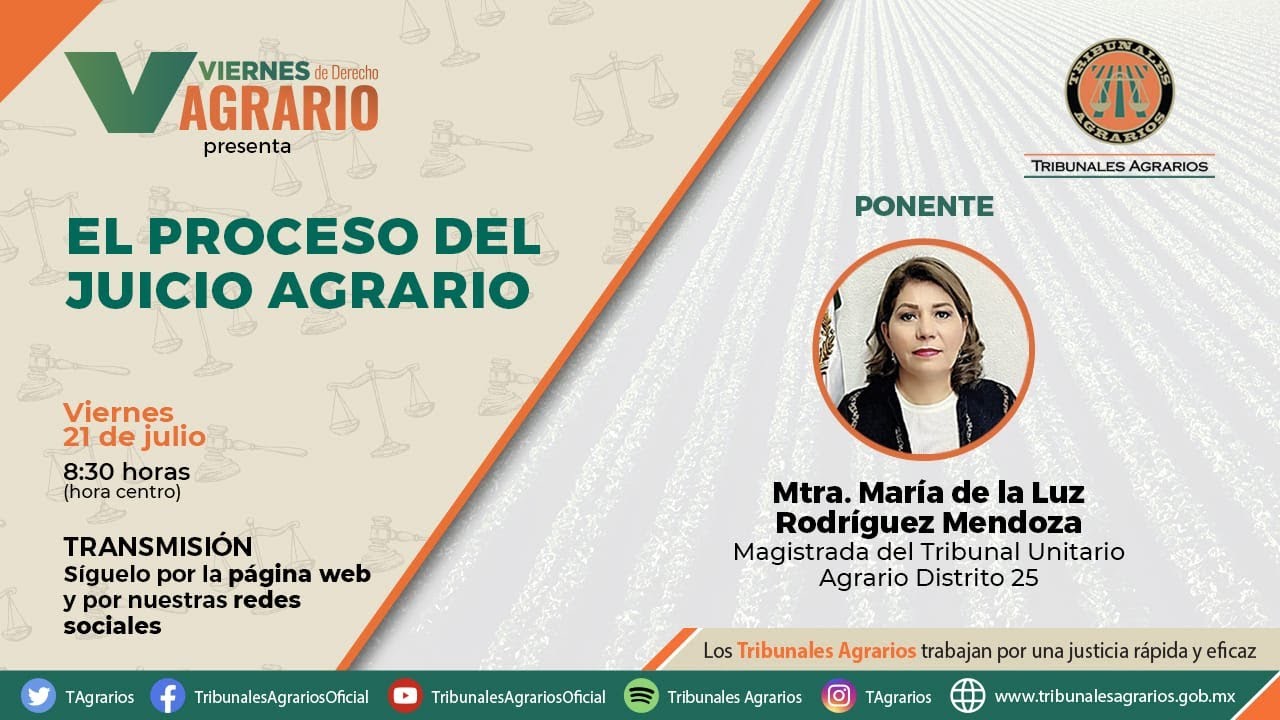 #TribunalesAgrarios | Viernes de Derecho Agrario | El Proceso del Juicio Agrario | 21/07/2023
