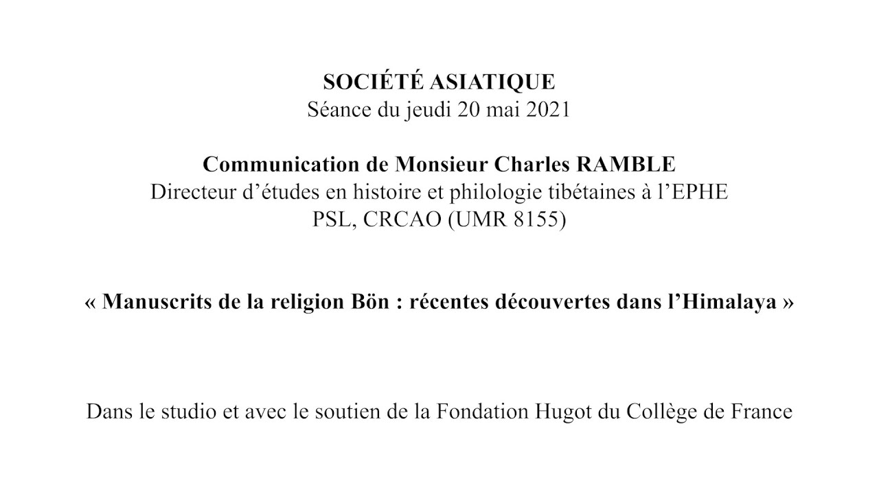 Manuscrits de la religion Bön : récentes découvertes dans l’Himalaya.