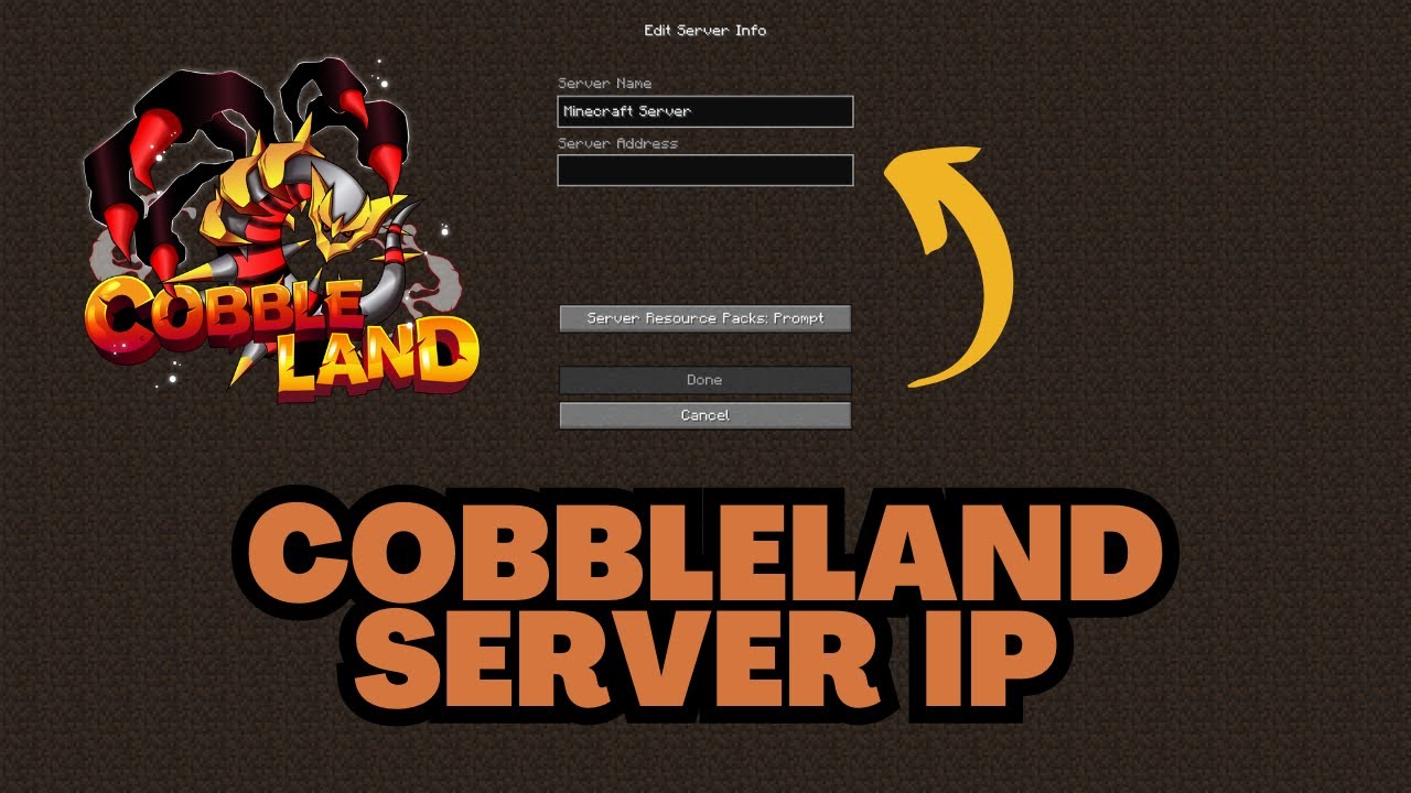 Minecraft CobbleLand Server IP Address