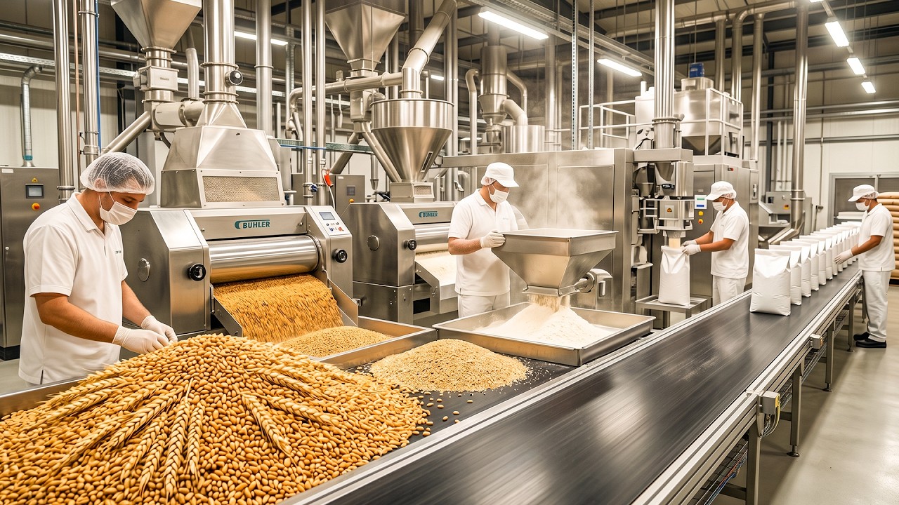 Inside a Modern Flour Mill || From Wheat Grain to Packaged Flour