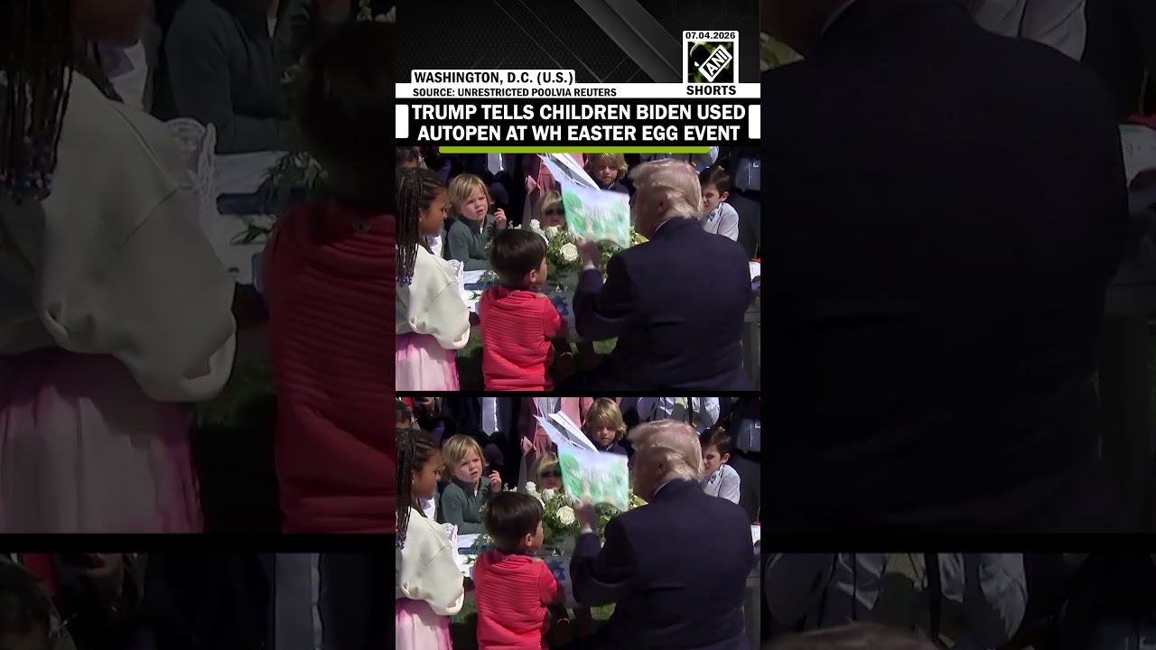 US President Donald Trump tells children Biden used autopen at White House Easter egg event