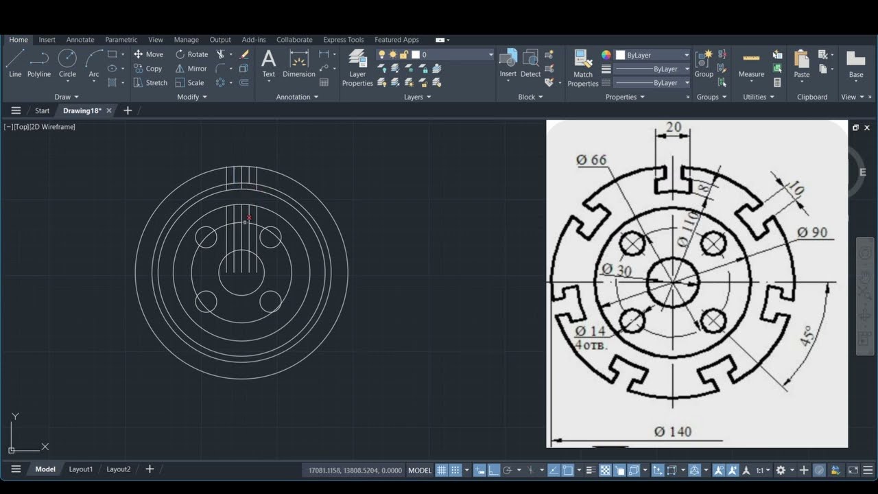Master AutoCAD 2D 🔥 | Advanced Circular Mechanical Drawing #autocad