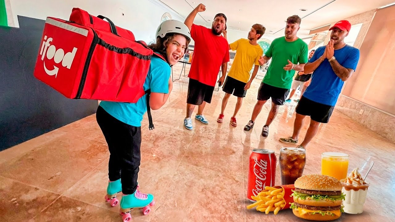ENTREGUEI IFOOD COM MEU PATINS NA CASA DOS HUNTERS ! 🍔🍟