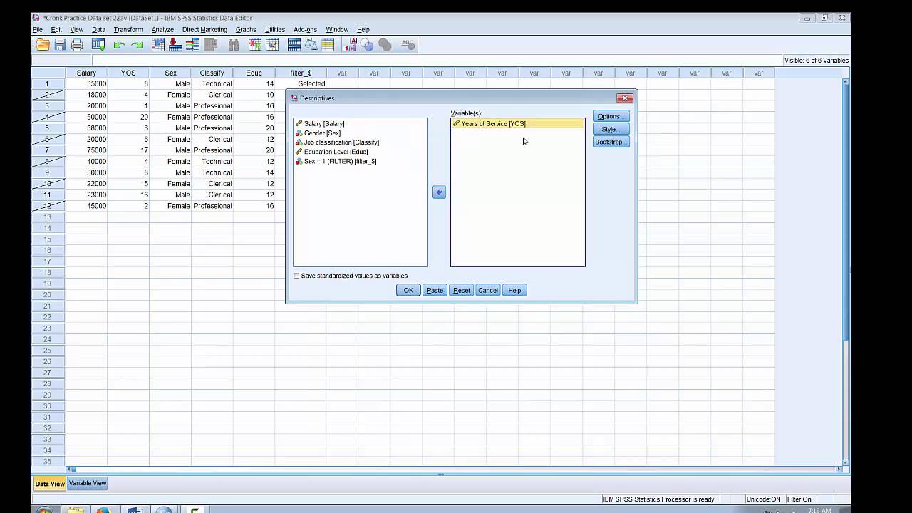 SPSS Select Cases and Frequency Distribution