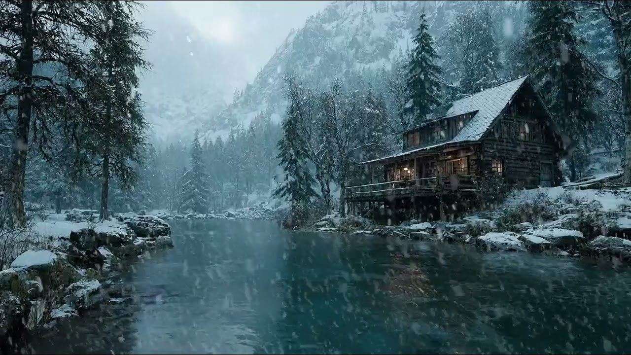 Snow Covered Winter Night Wind Sounds | Cold Peaceful Ambience for Sleeping Calmly All Night