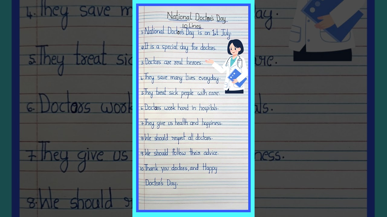 10 Lines On National Doctors Day | Essay on Doctors Day | Essay writing #doctorsday #10linesessay