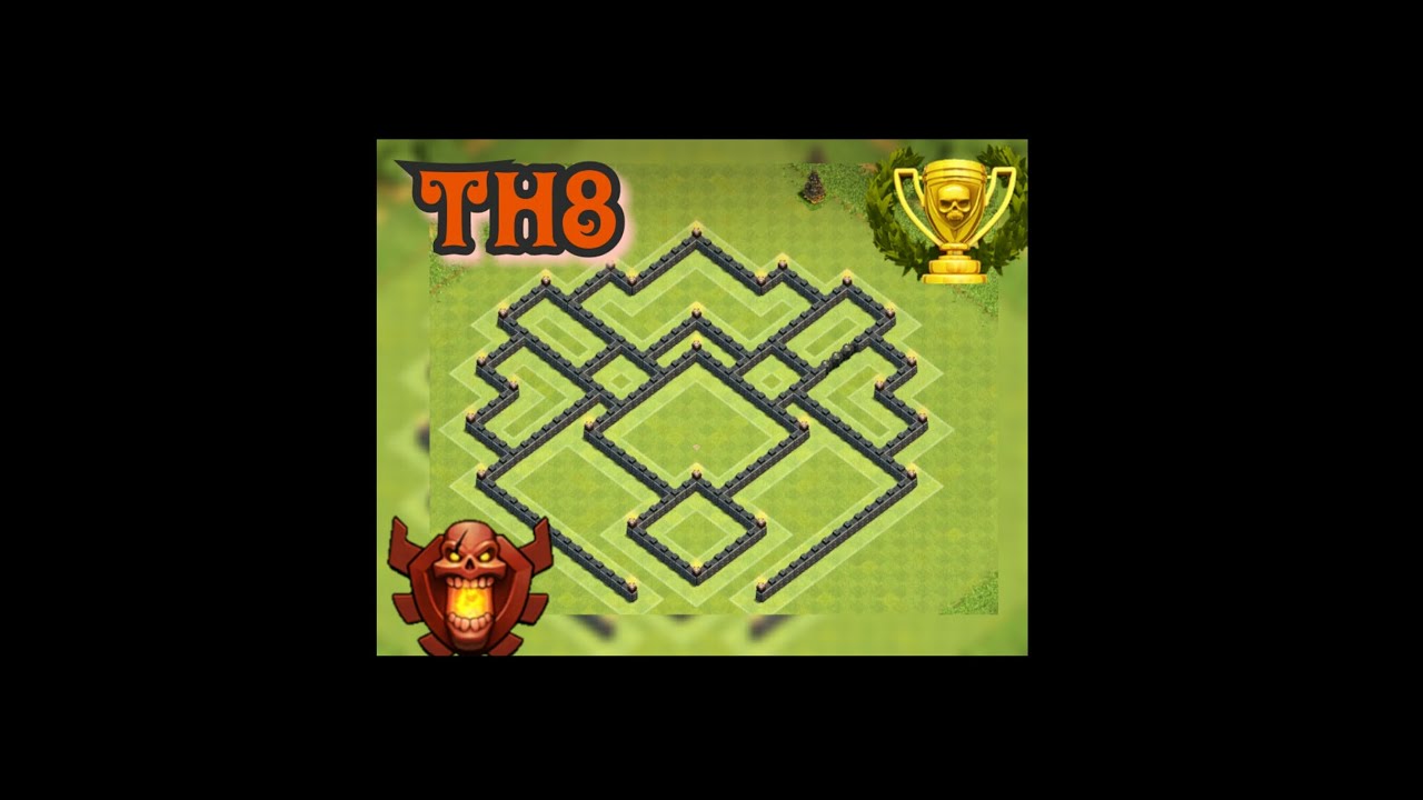 COC TH8||🏆TROPHY PUSH BASE🏆||2016