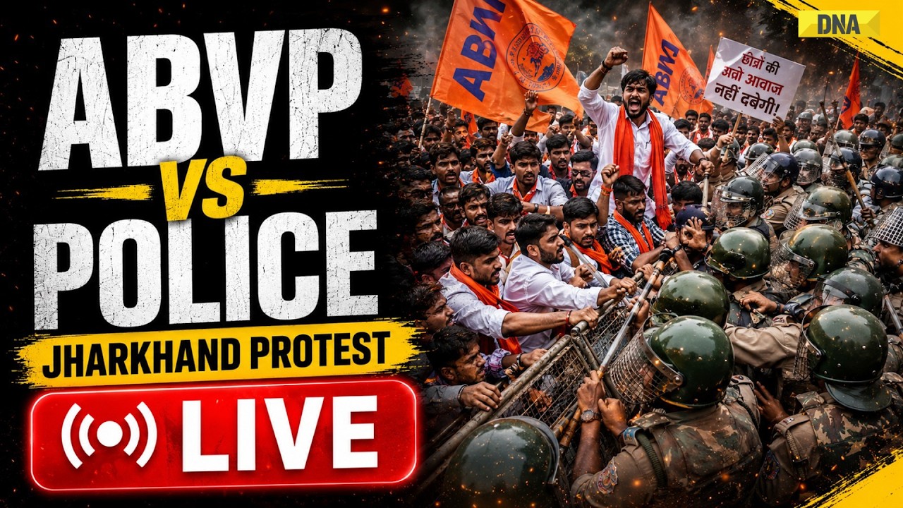 Jharkhand News LIVE: ABVP-Police Huge Clash; Big Chaos In Jharkhand Protest In Ranchi | JPSC Leak