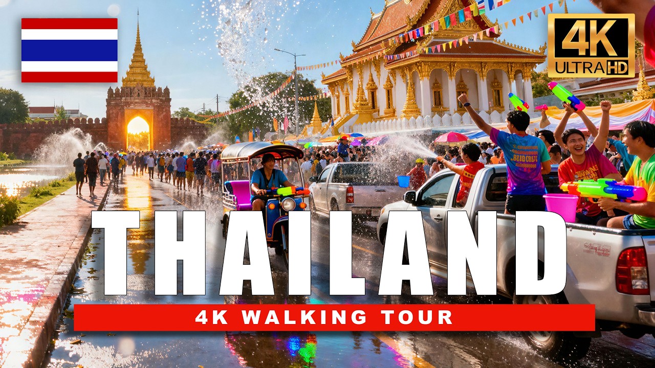 Songkran Chiang Mai 4K Walk | You Will Get Soaked Here 💦 Thailand&rsquo;s Craziest Street Party 🇹🇭