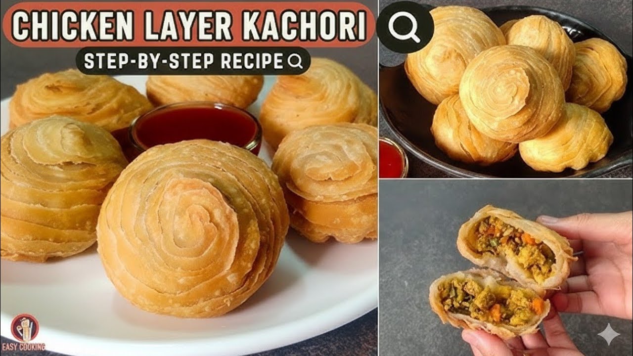 Crispy Layered Chicken Kachori Recipe | Perfect Khasta Kachori😲