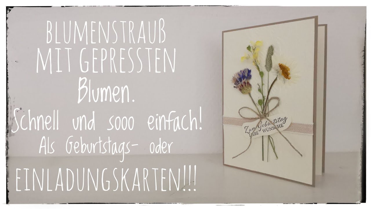 156. Video/ Karte mit Blumenstrauß aus gepressten Blumen | Schnell und einfach