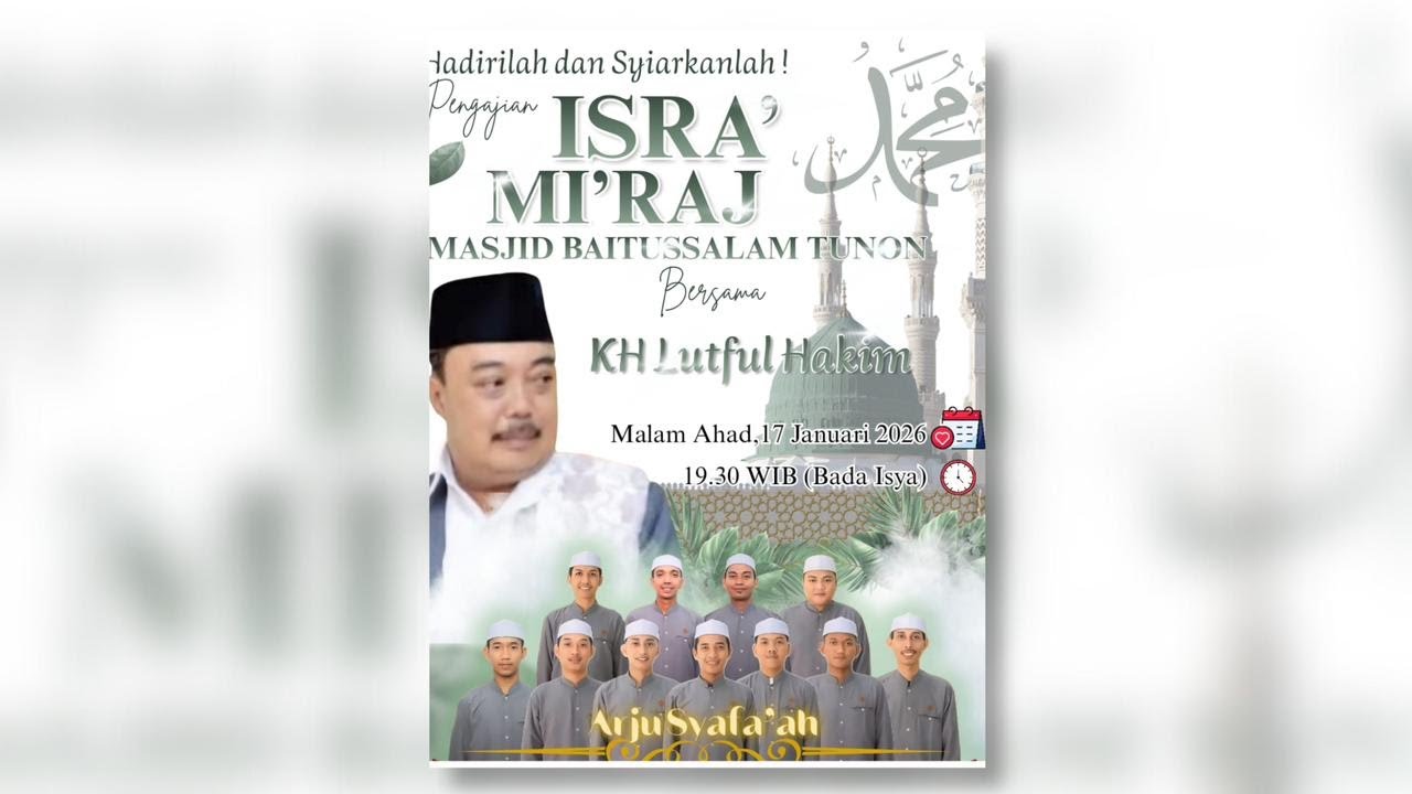 🔴🔵 MASJID BAETUSSALAM TUNON BERSHOLAWAT BERSAMA HADROH ARJU SYAFAAH TEGAL- MALAM MINGGU , 17/01/2026
