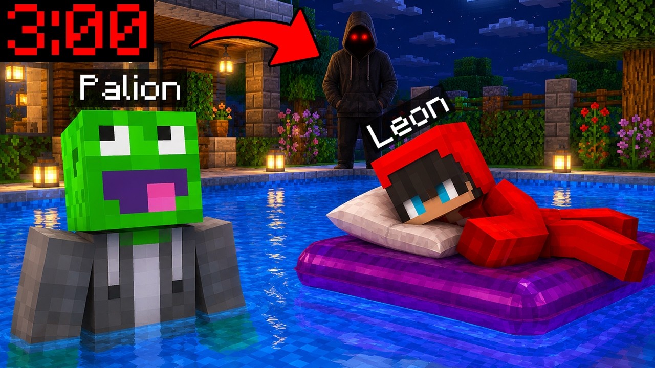 SPĘDZILIŚMY NOC na BASENIE w Minecraft! *3:00*