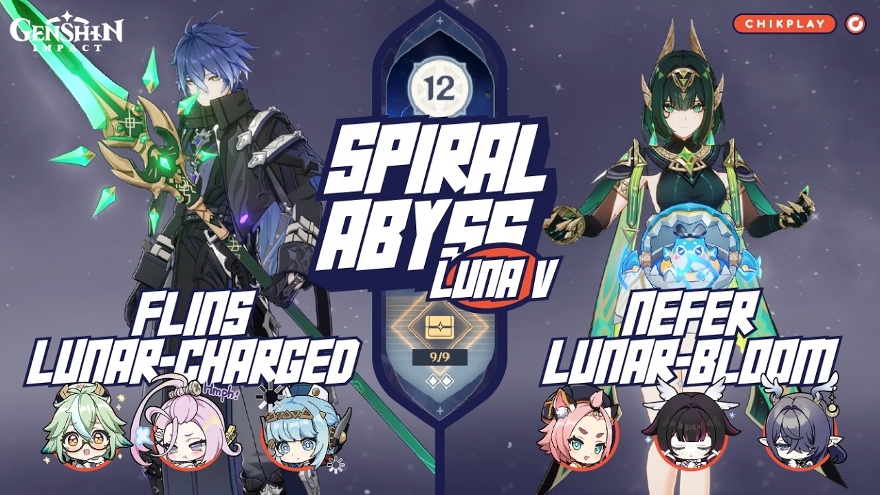 Spiral Abyss Luna 5 - C0 Flins X C0 Nefer | Floor 12 Full Star