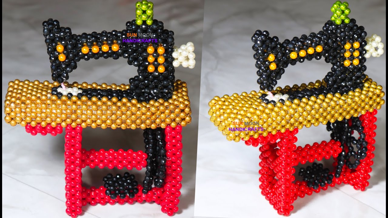 পুতির সেলাই মেশিন/ Beaded sewing machine(part-3)/ machine tutorial /Beaded show-piece/ পুতির শো-পিস