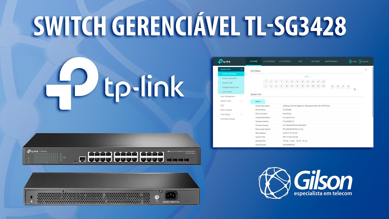 Switch Gerenciável TP-Link TL-SG3428 (unboxing e configurações)