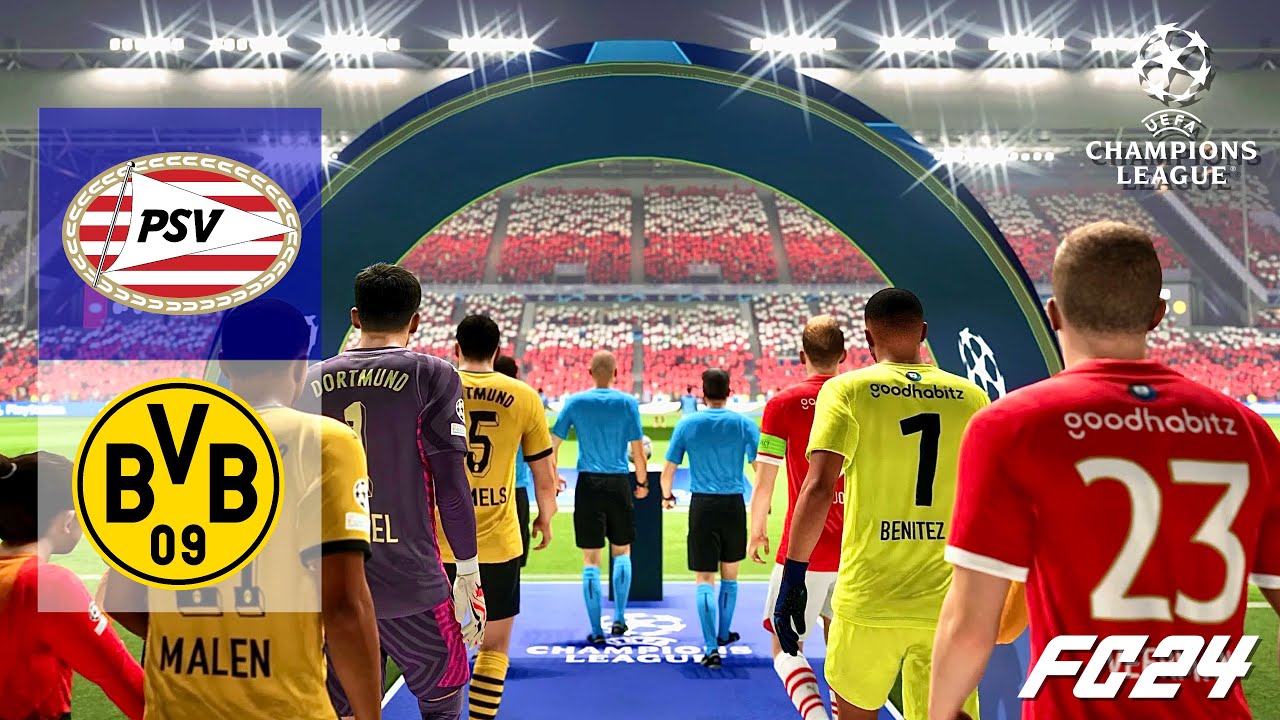 FC 24 | PSV - Borussia Dortmund | UEFA Champions League 2023/24 Match Sim [4K60]