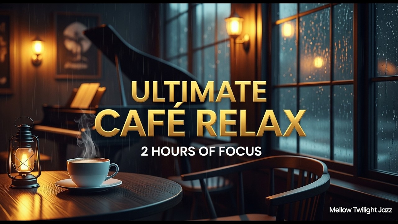 Relaxing Smooth Jazz Piano 🎹 for Focus & Sleep  2 Hr Cafe Ambience ☕ Study Music 4K UHD