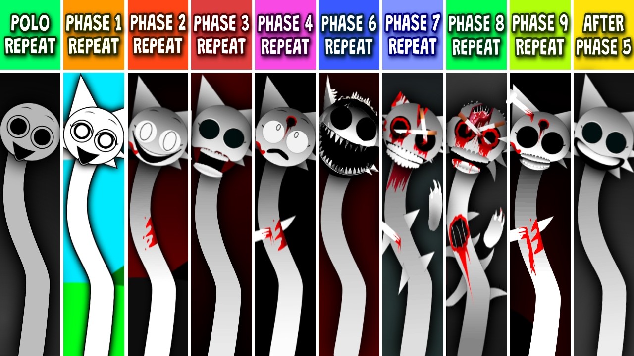 Sprunki Phase 1, 2, 3, 4, 6, 7, 8, 9 And Polo REPEAT After Phase 5 (NEW Phase 9 Added)