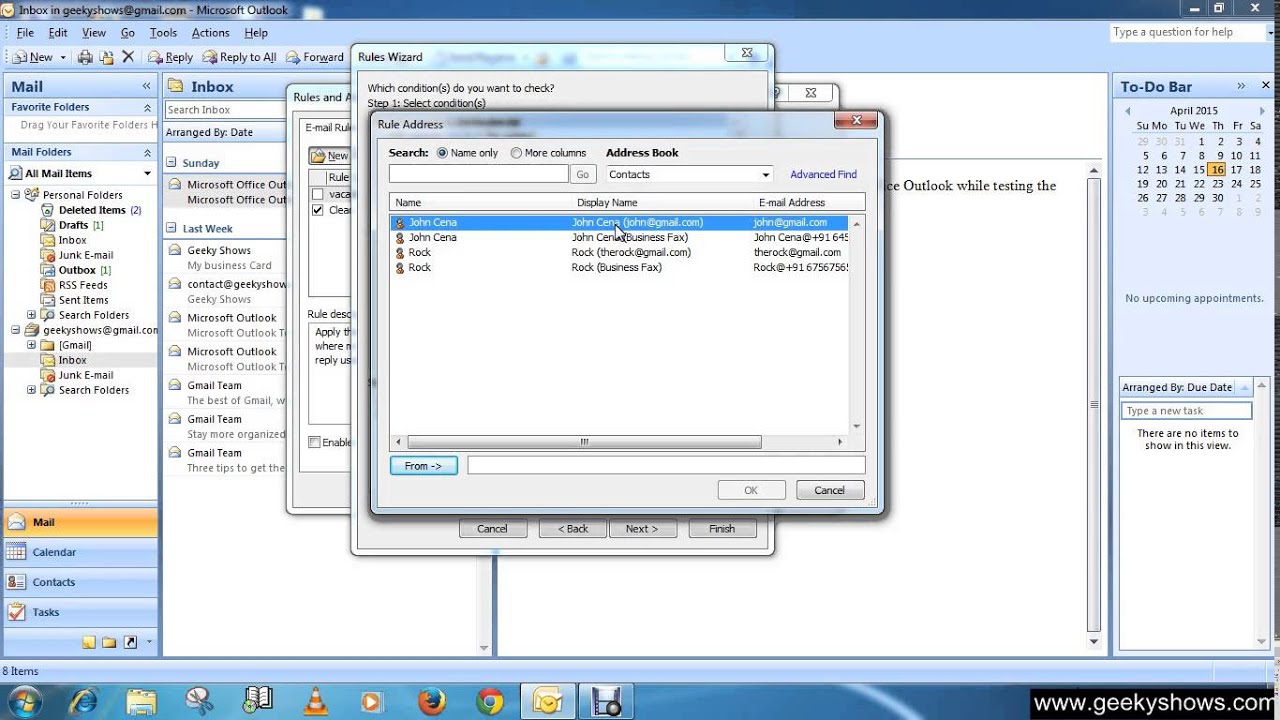 Microsoft Outlook 2007 Delete a Person Email Automatically