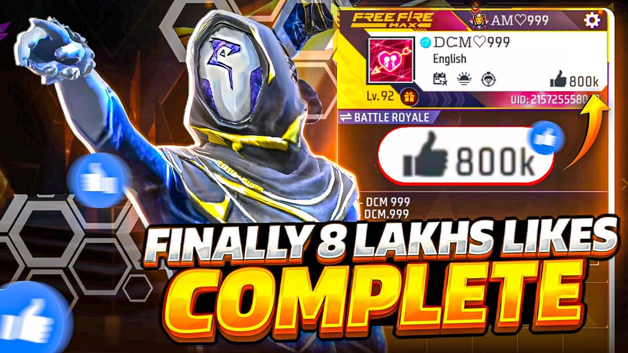 Finally 8 Lakh Likes Complete ✅| Region Top 1 Pushing 