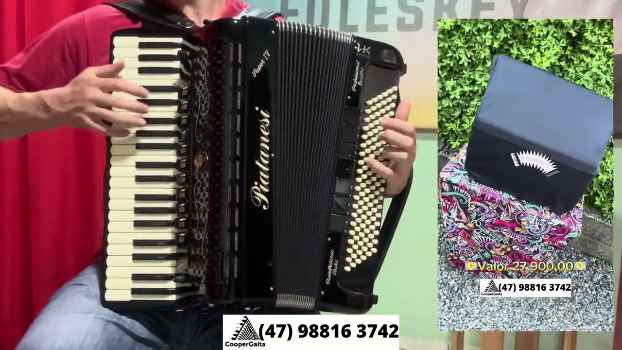 ((VENDIDA)) Semi novo | Acordeon Piatanesi 120 baixos 4/5 de voz Polifônica | Valor 27.900,00