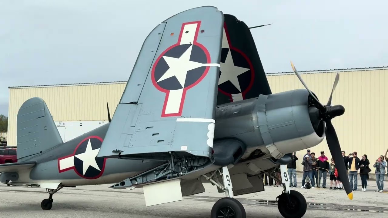 Chino Planes of Fame Museum&rsquo;s F4U Corsair returns from its demonstration flight on January 3, 2026