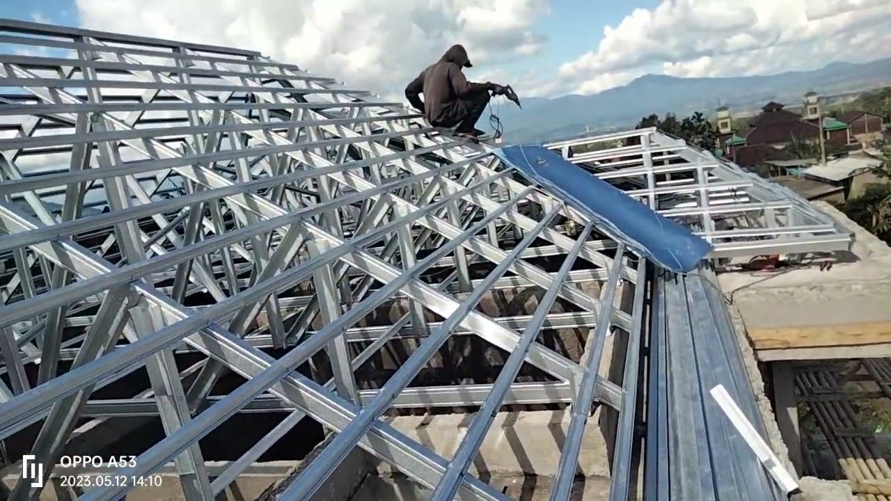 100% pemasangan rangka baja ringan 0.75