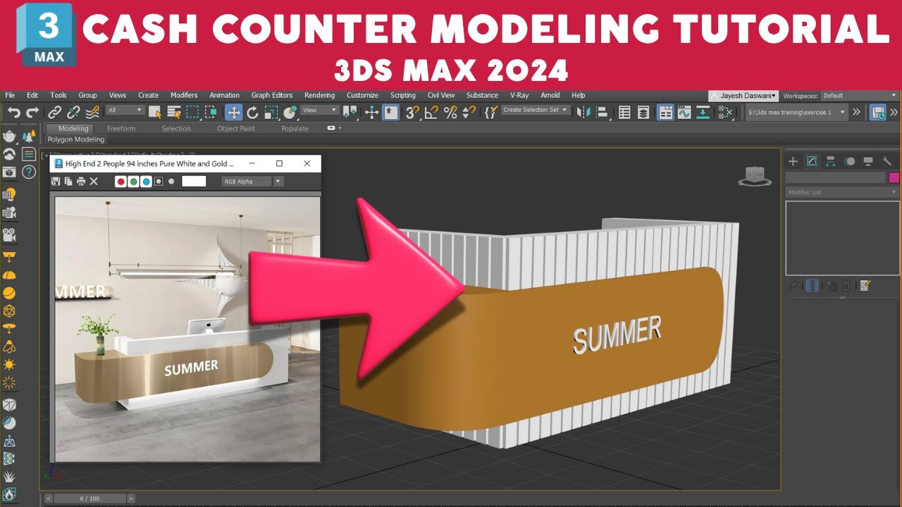 Cash Counter Modeling in 3ds Max | Step-by-Step Tutorial for Beginners