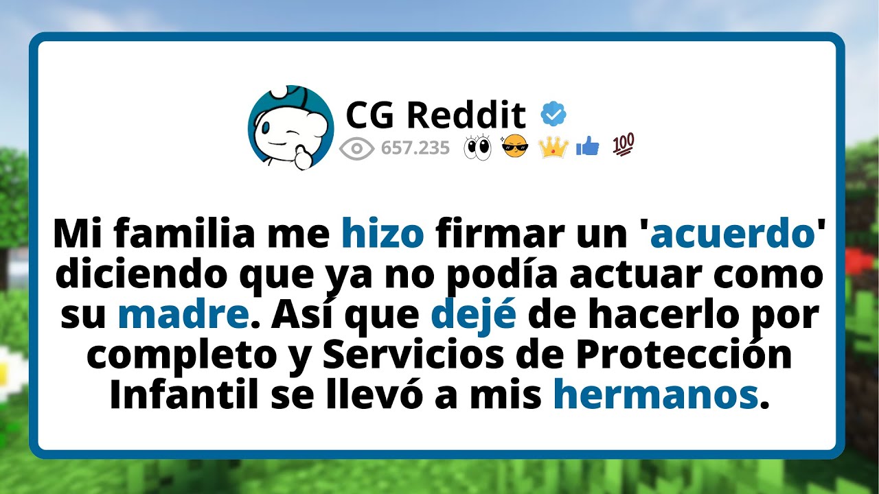 Mi familia me hizo firmar un 'ACUERDO' diciendo que ya no podía ACTUAR como su madre. Así que dejé..