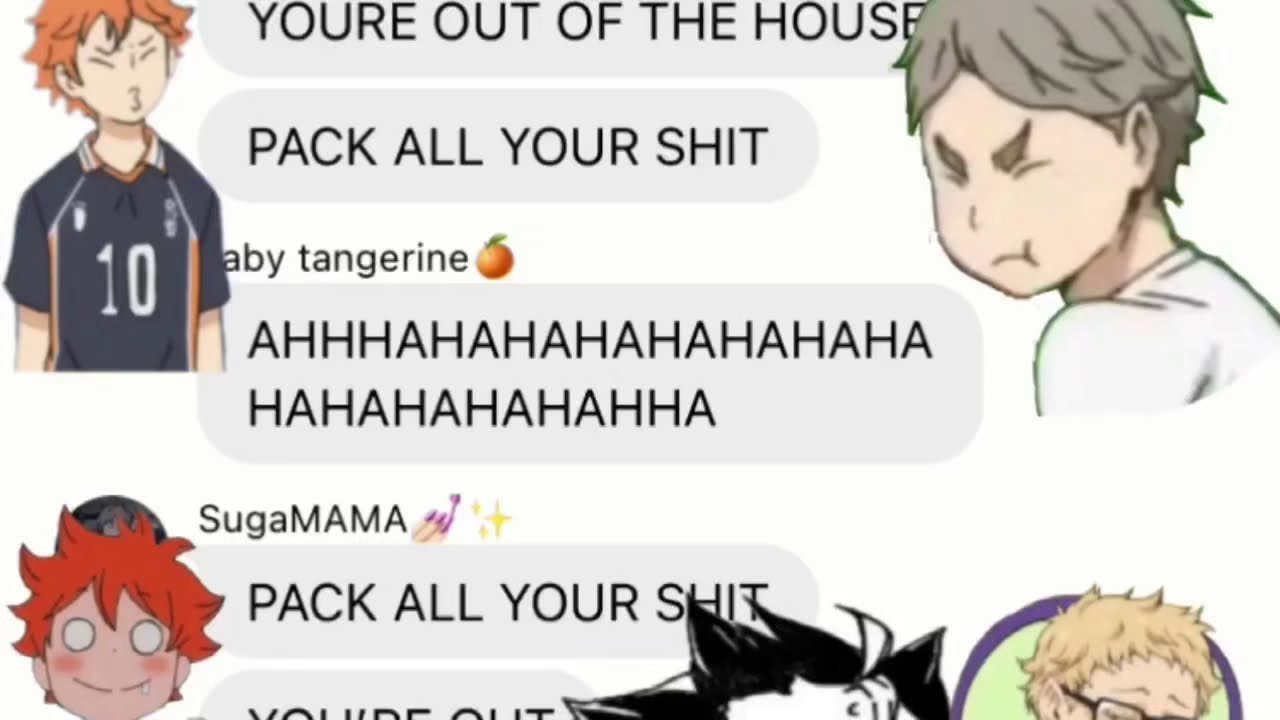 Haikyuu text | Applebottom jeans lyric prank😂