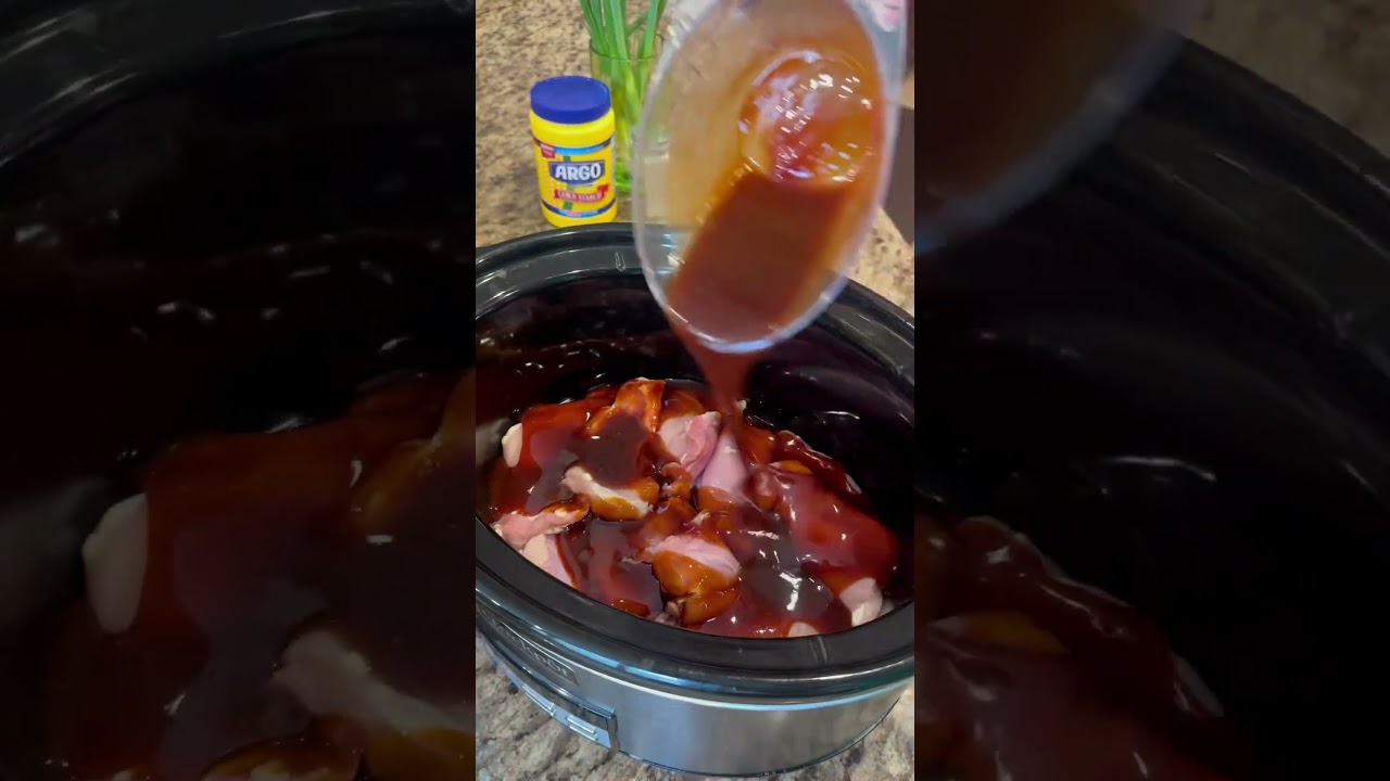 Crockpot Honey Garlic Chicken on dinnerin321.com #crockpotcooking  #crockpot #delicious #easyrecipe