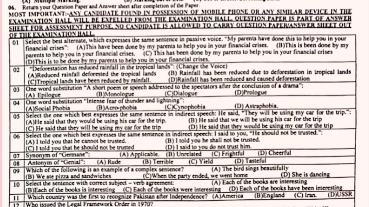 SST General Category Papers by SPSC 2024