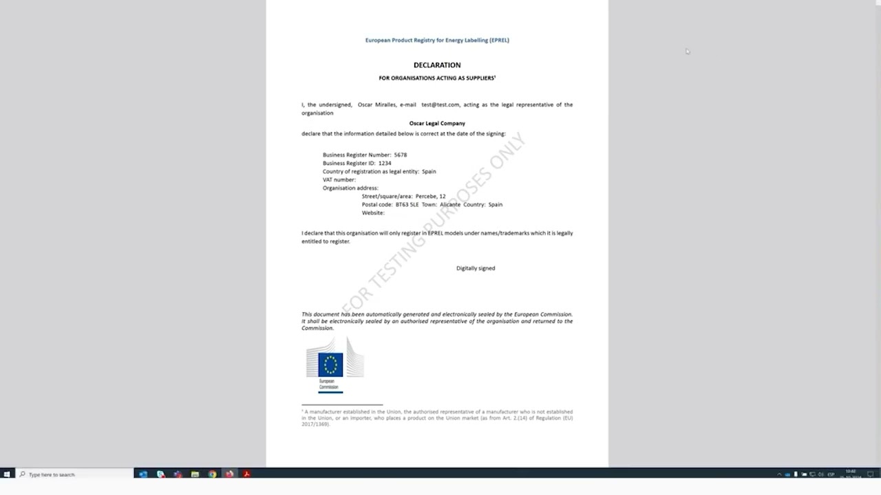 Video recording – EPREL registration and verification process for suppliers
